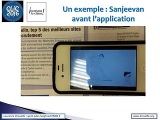 Laurence Drouelle Lycée Jules Siegfried PARIS X
Un exemple : Sanjeevan
avant l’application
www.drouelle.org
 