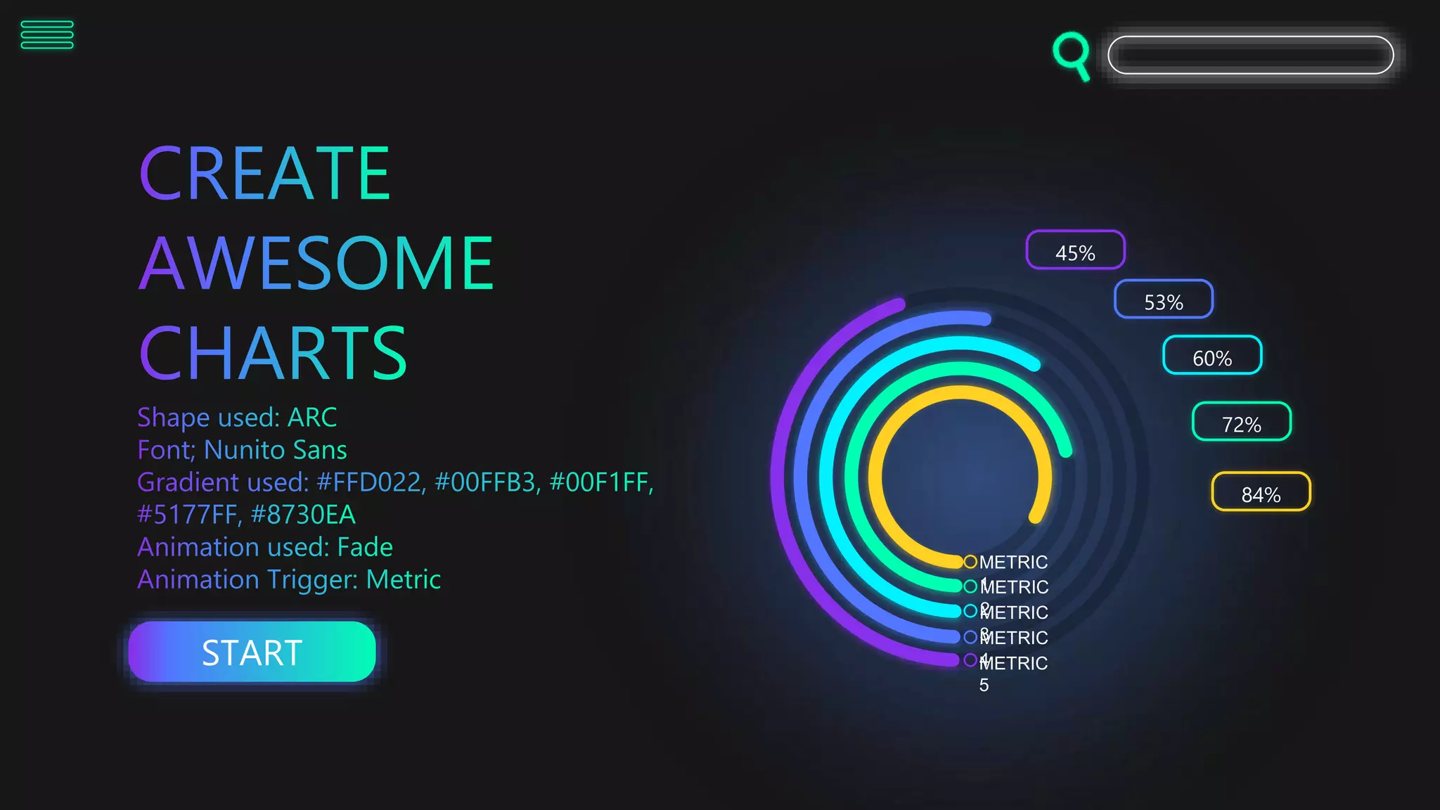 Clickable chart template PPT