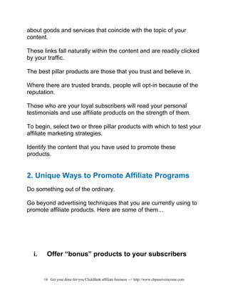 Clickbank Affiliate Marketing Guide free download