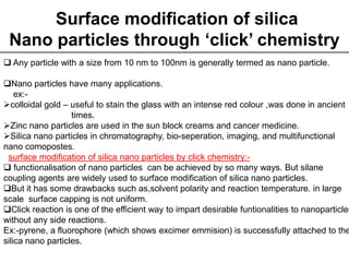 Click chemistry appliations in polymer science | PPTX