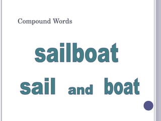 Compound Words sailboat sail and boat 