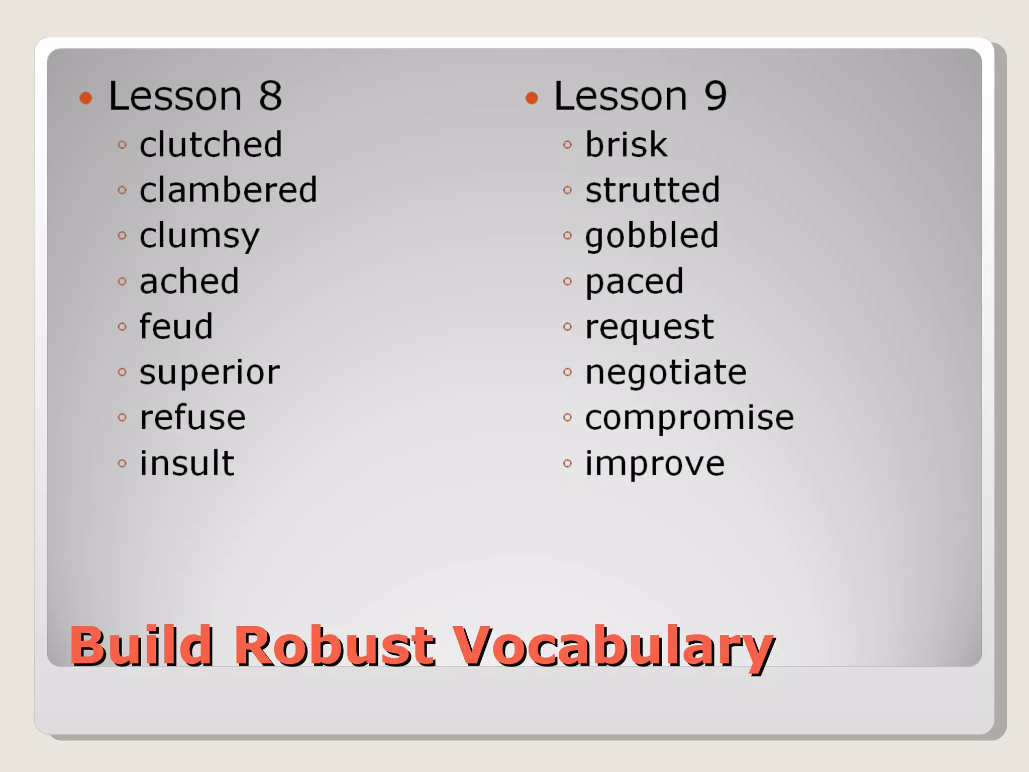 Build Robust Vocabulary 