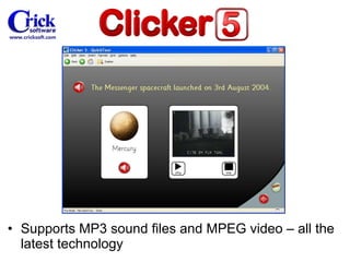 Supports MP3 sound files and MPEG video – all the latest technology 