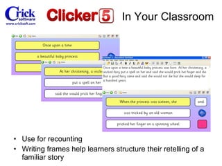 Use for recounting Writing frames help learners structure their retelling of a familiar story In Your Classroom 