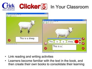 Link reading and writing activities Learners become familiar with the text in the book, and then create their own books to consolidate their learning In Your Classroom 