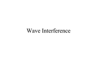 Wave Interference
 