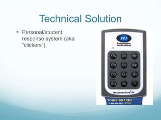Technical SolutionPersonal/student response system (aka “clickers”)