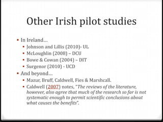 Poor retention of first year students (non-presence rates of 11%), especially in Science, Agriculture and Veterinary (HEA, 2010)