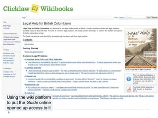 Using the wiki platform 
to put the Guide online 
opened up access to it 
 