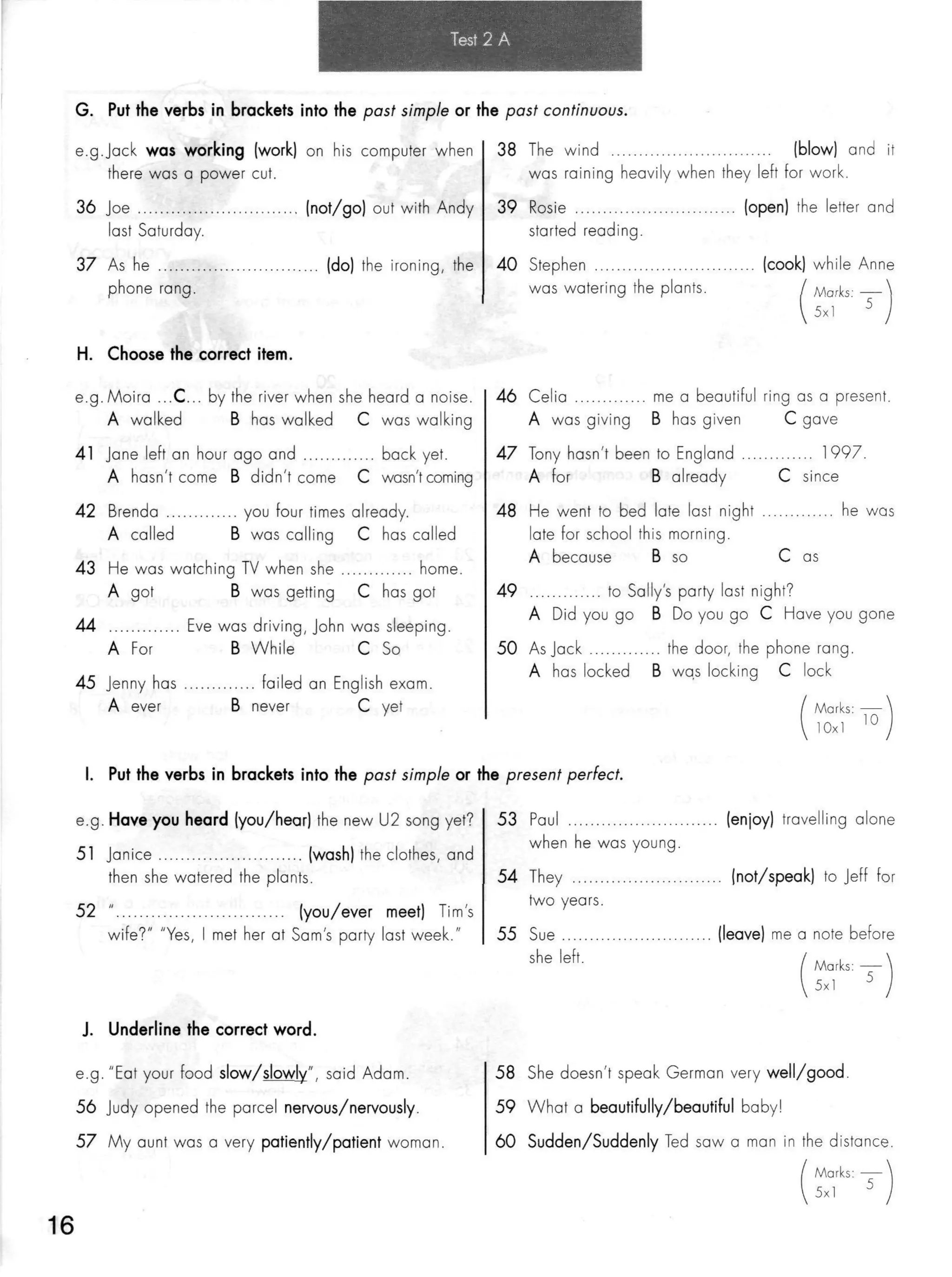 Click on 2   test booklet with keys