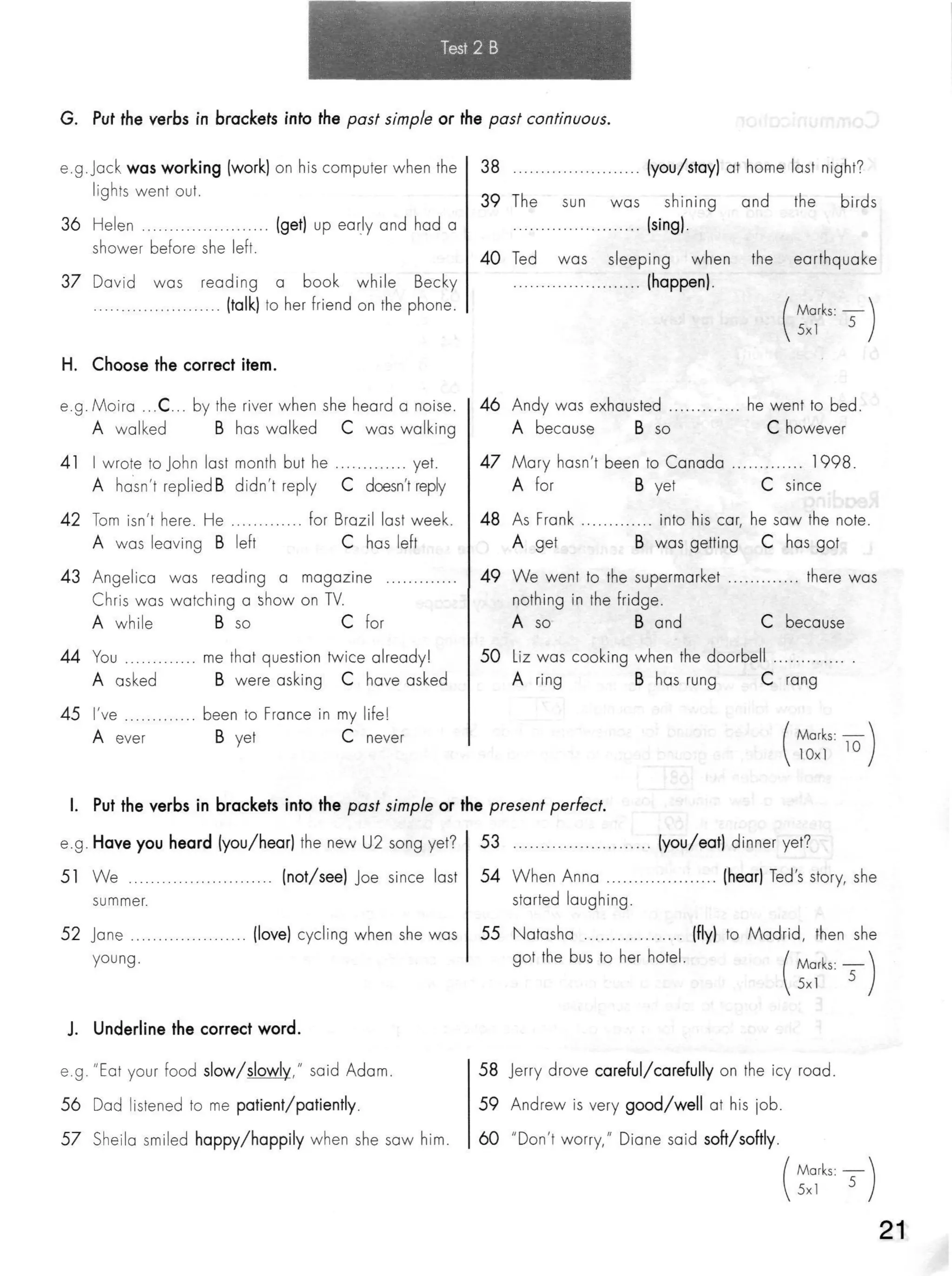 Click on 2   test booklet with keys