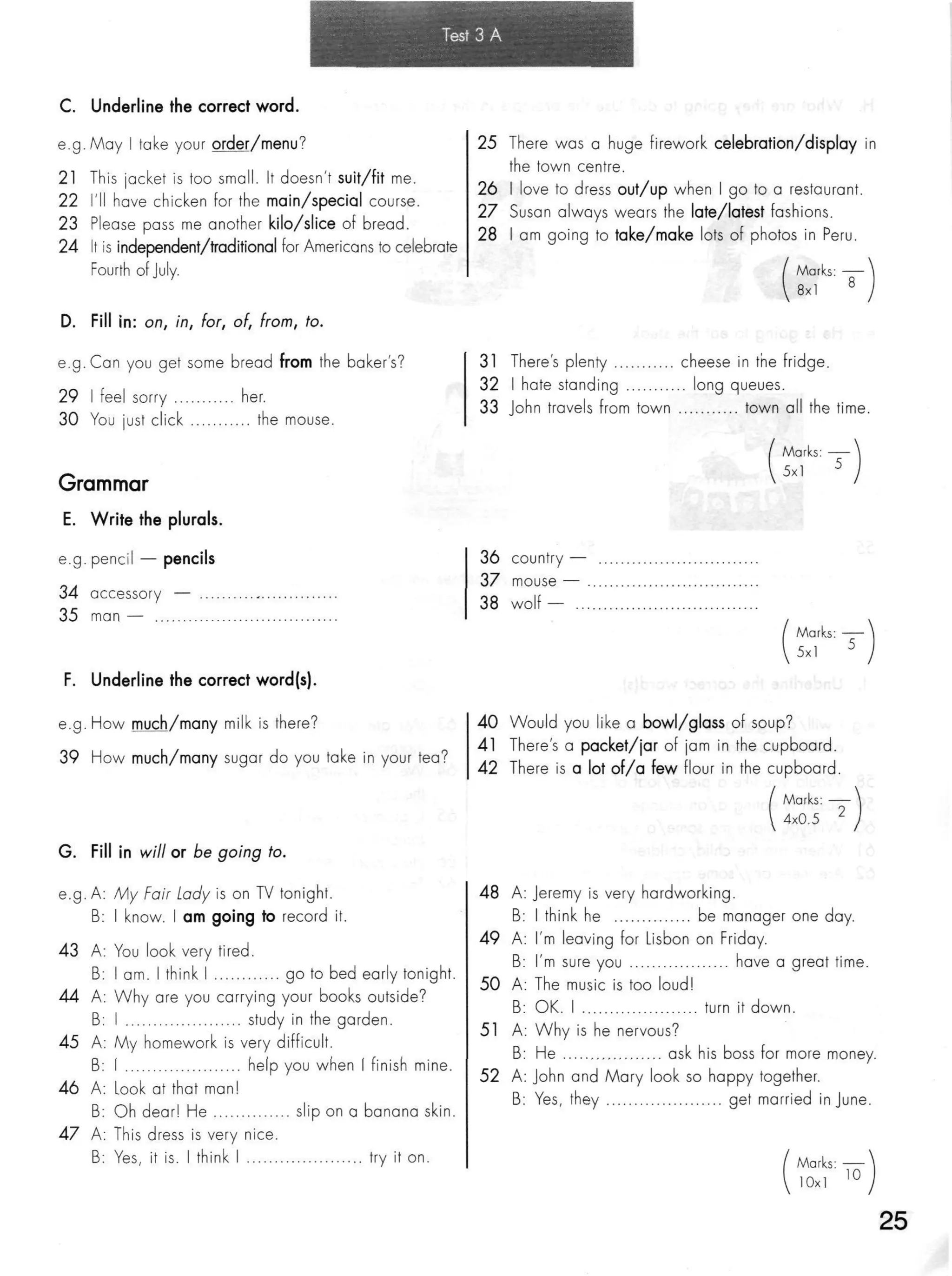 Click on 2   test booklet with keys