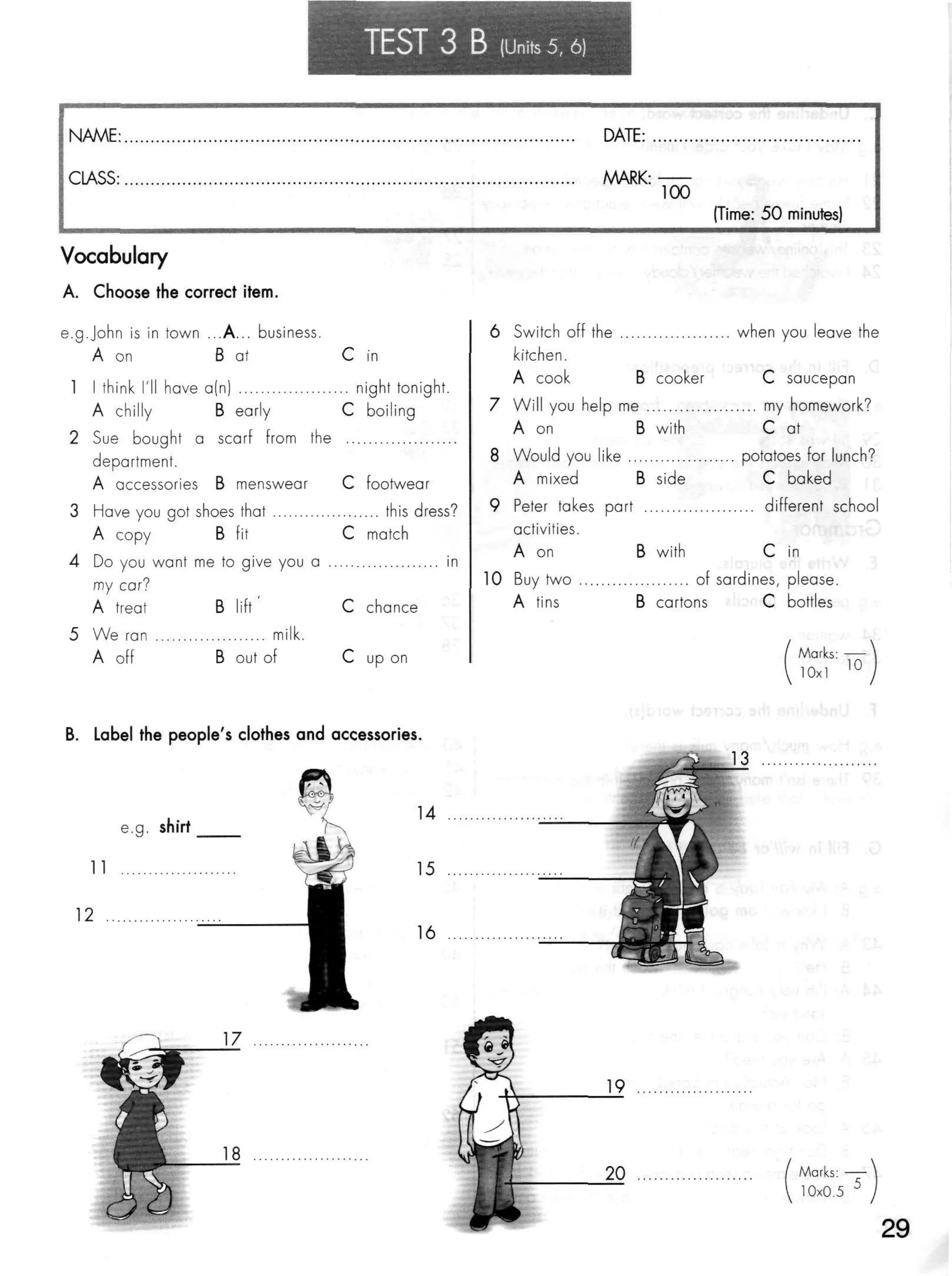 Click on 2   test booklet with keys