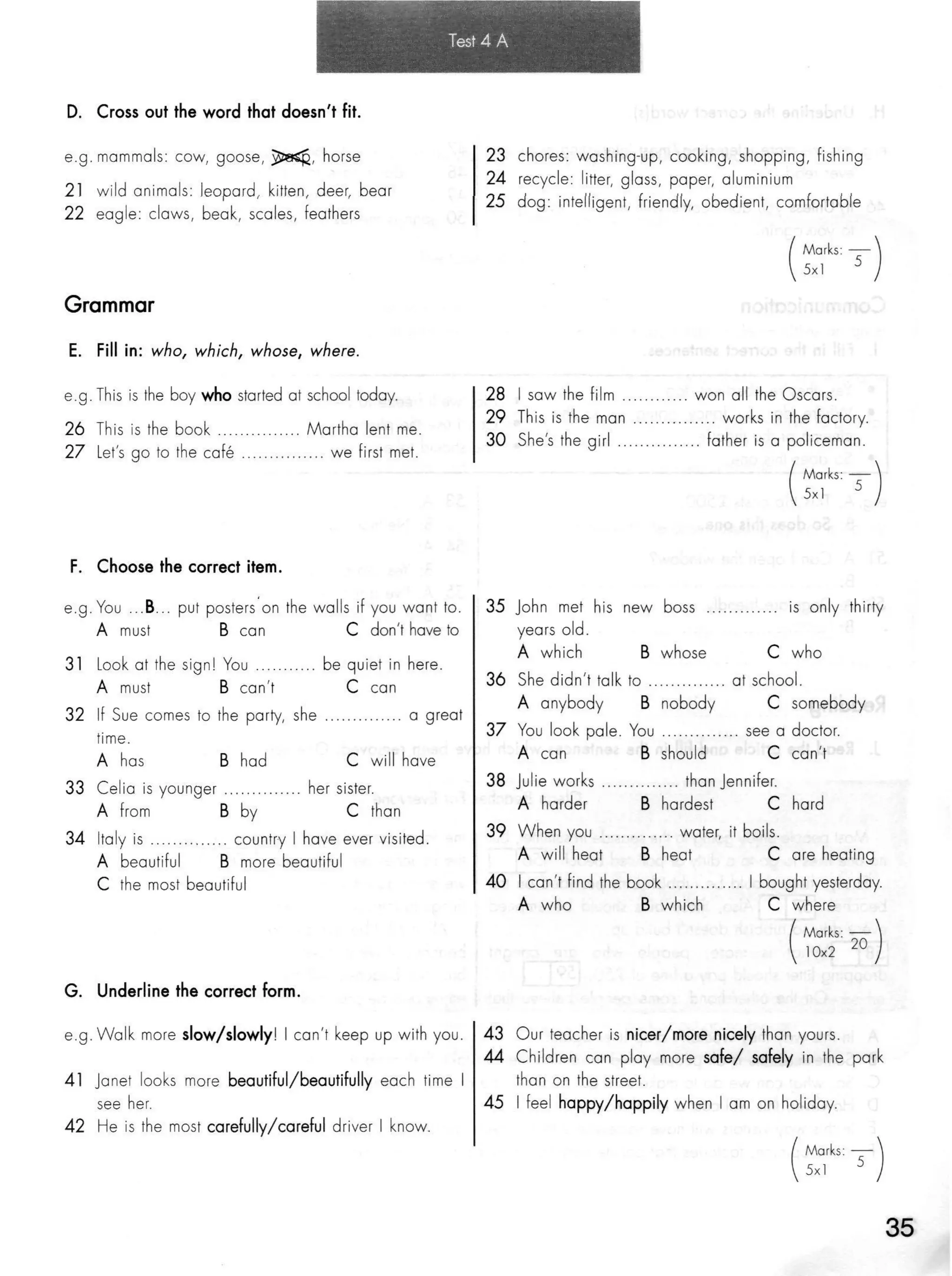 Click on 2   test booklet with keys