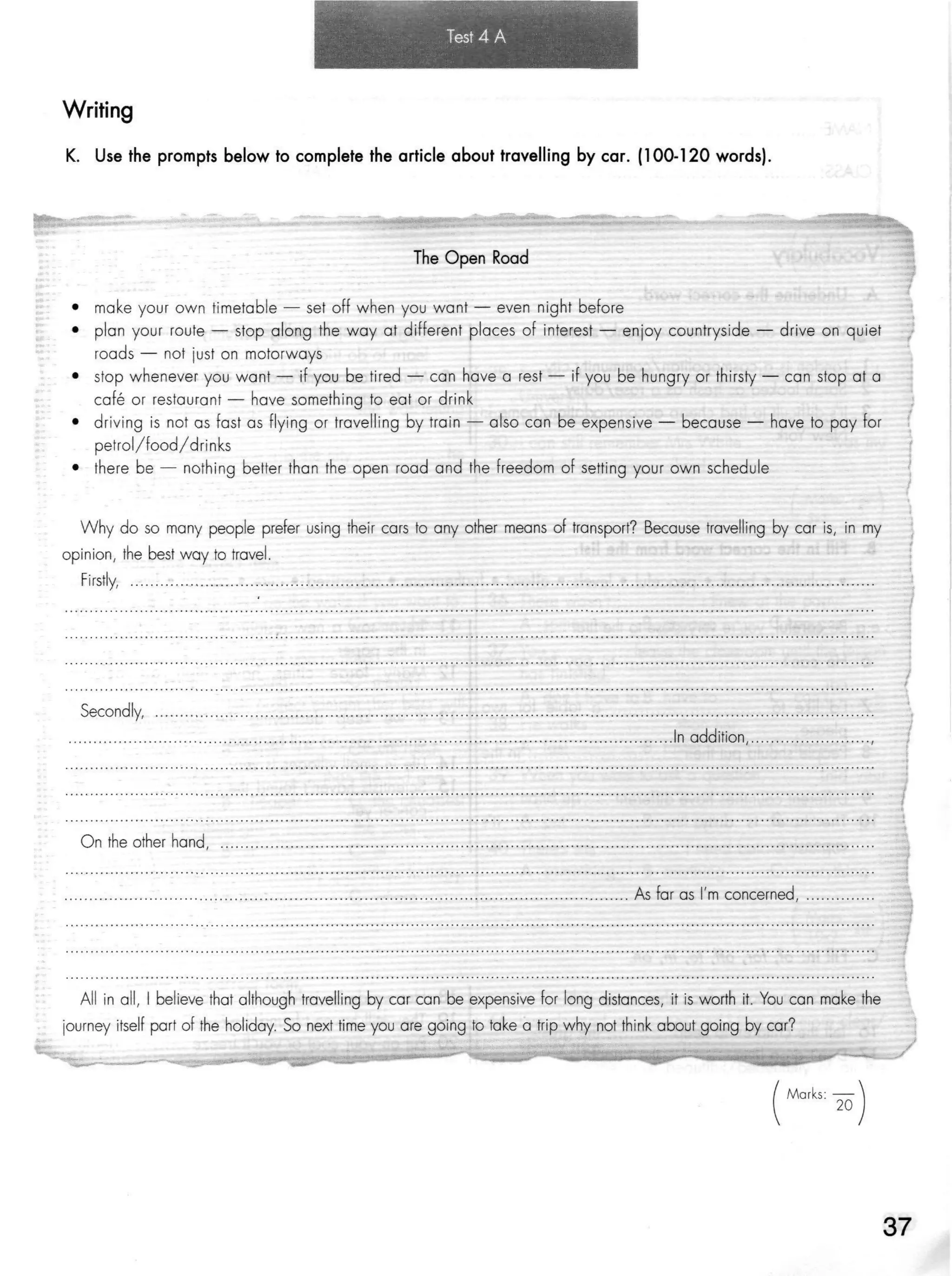 Click on 2   test booklet with keys