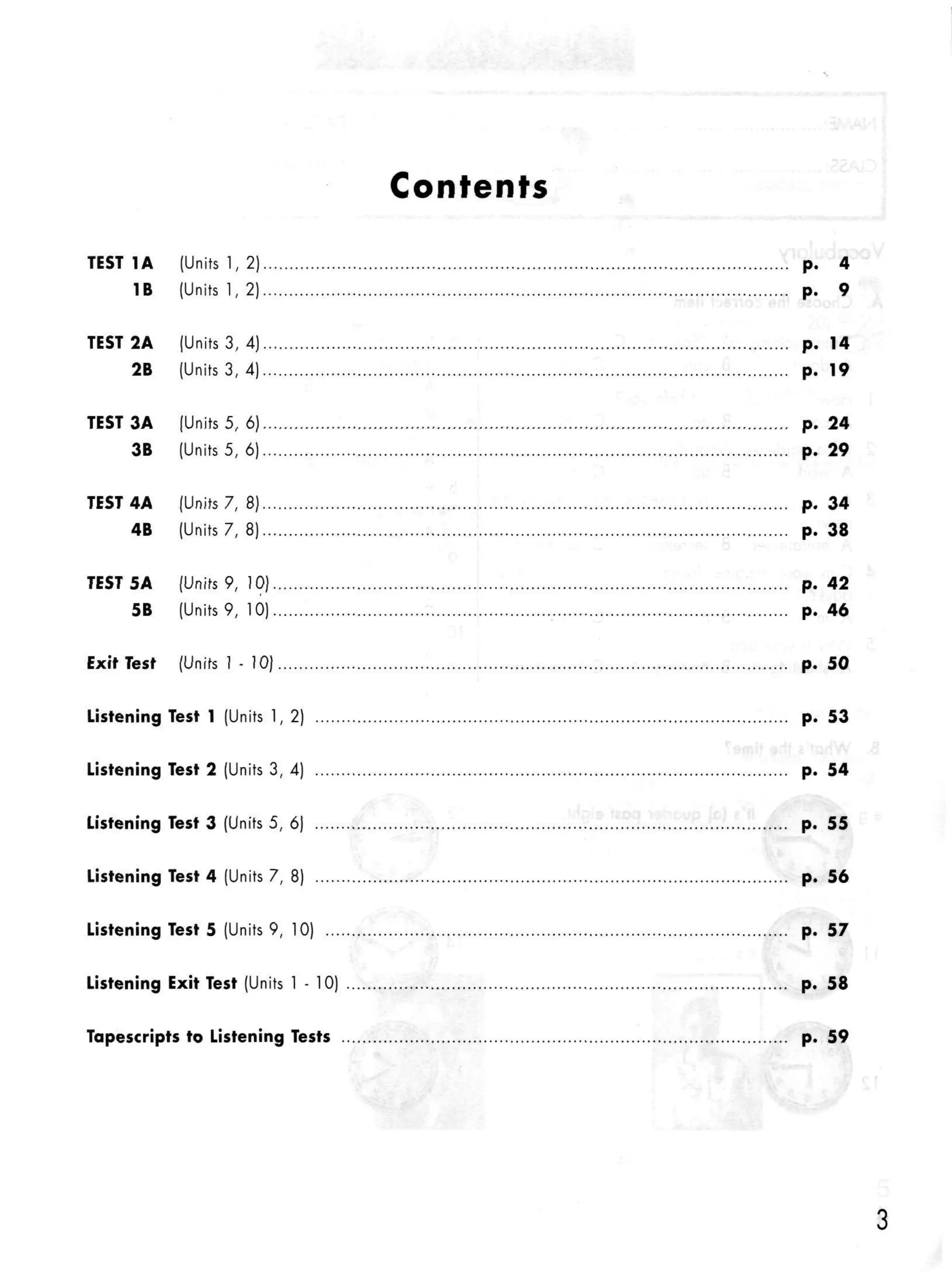 Click on 2   test booklet with keys