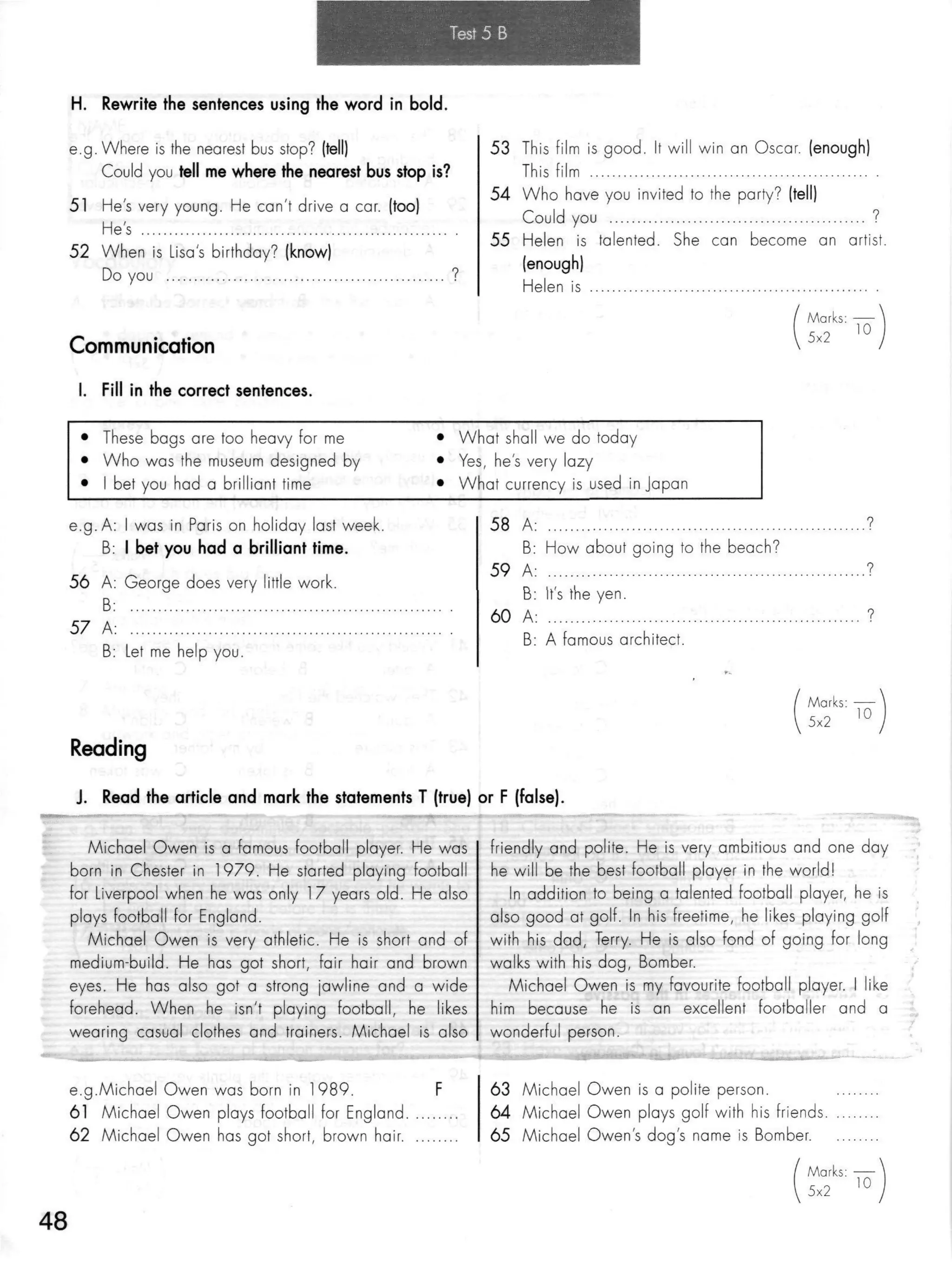 Click on 2   test booklet with keys