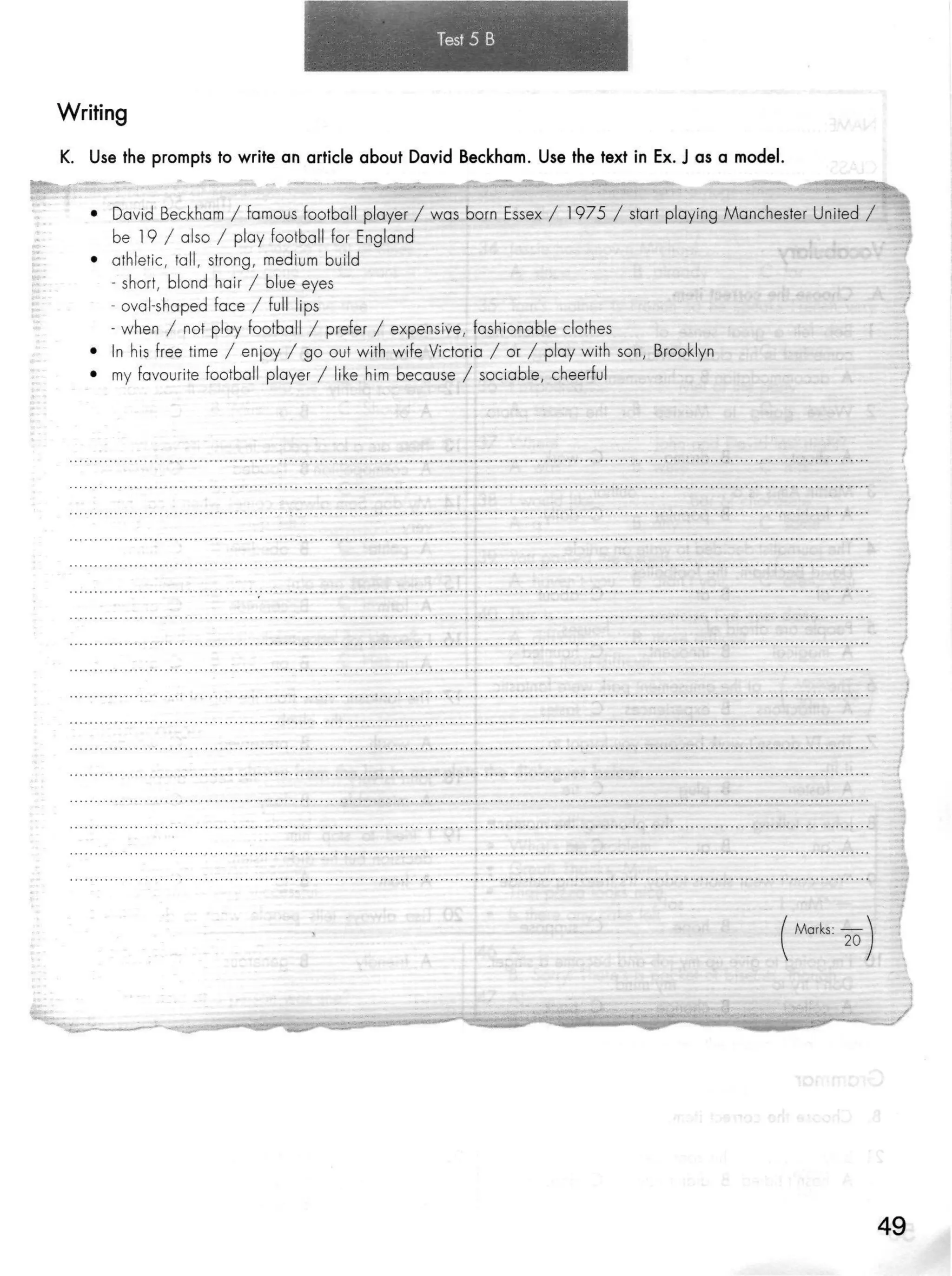 Click on 2   test booklet with keys