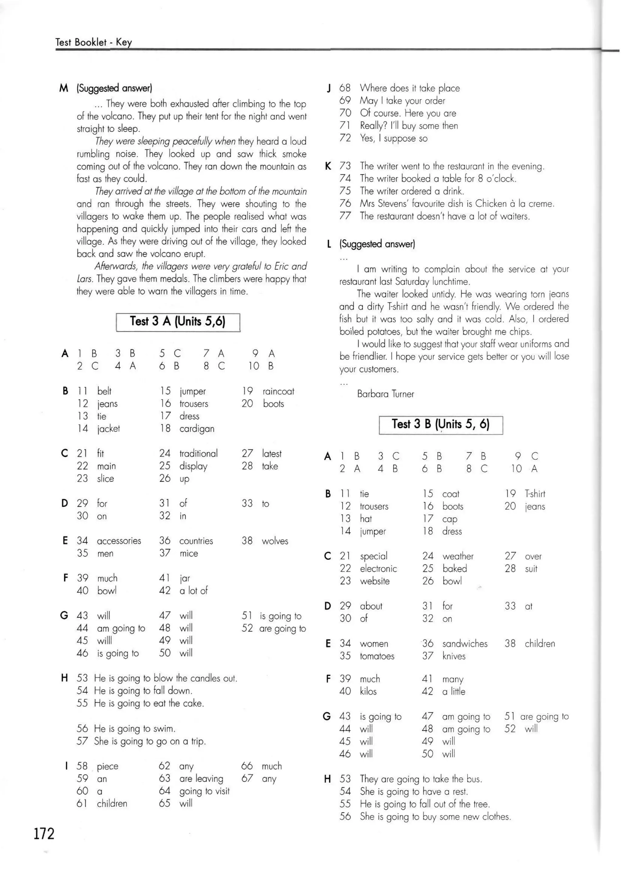 Click on 2   test booklet with keys