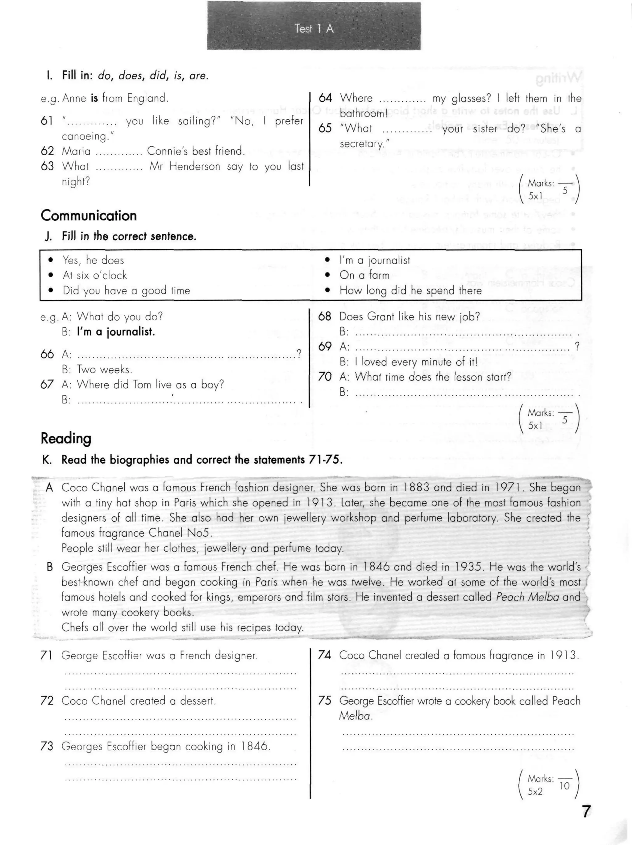 Click on 2   test booklet with keys