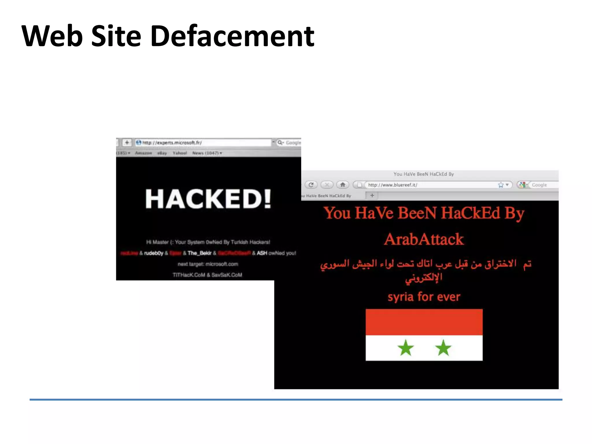 Web Site Defacement
 