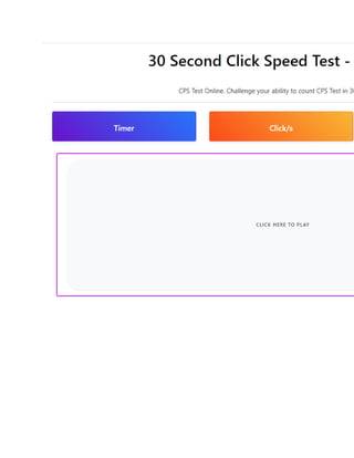 Easy CPS Test – Check Click Speed Test in 1 Second