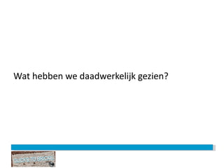 Wat hebben we daadwerkelijk gezien? 