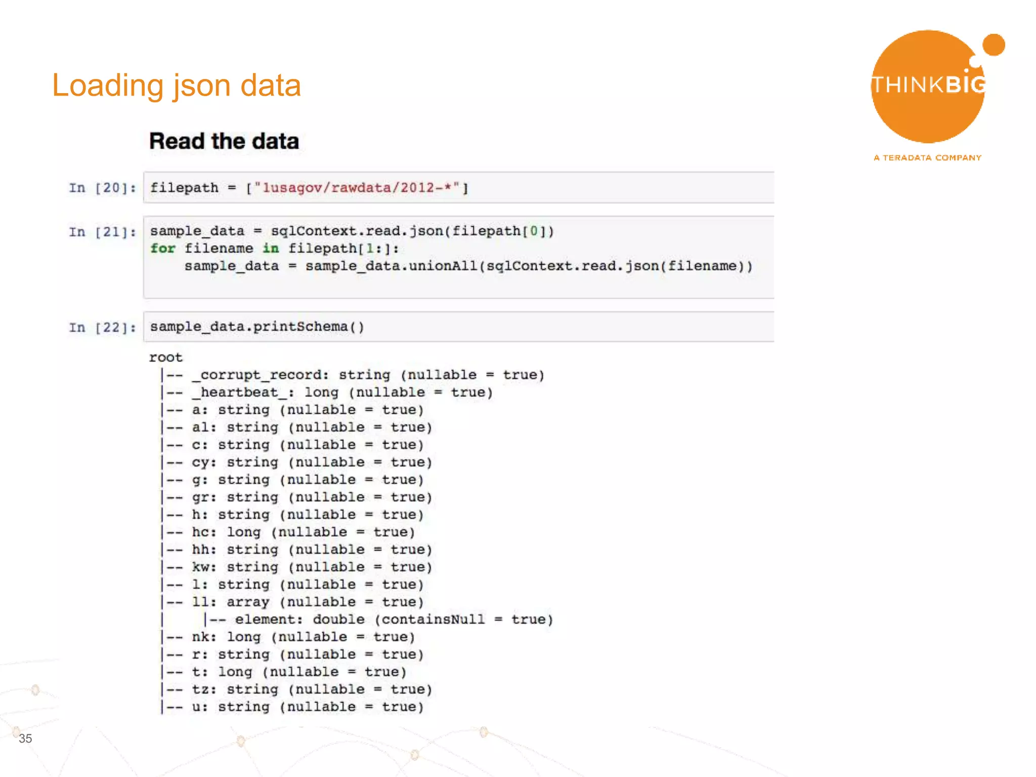 35
How does clustering have to change to be distributed?
Do k-means on each partition
Cluster the collected centroids
K-means example:
 
