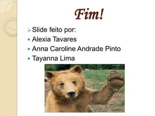 Fim!Slide feito por:Alexia Tavares Anna Caroline Andrade PintoTayanna Lima