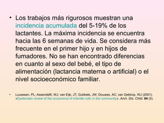 • Los trabajos más rigurosos muestran una
  incidencia acumulada del 5-19% de los
  lactantes. La máxima incidencia se enc...