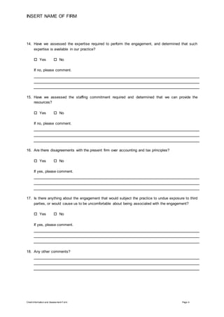 Client Information Assessment Form Docx