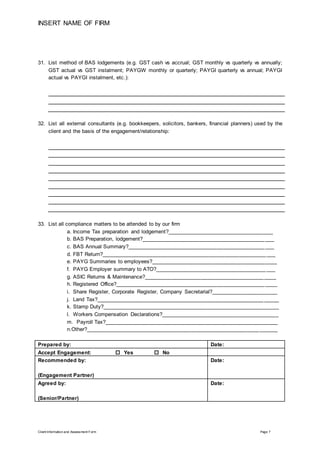 Client Information Assessment Form Docx