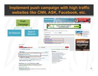 Implement push campaign with high traffic
 websites like CNN, ASK, Facebook, etc.
                  ,    ,         ,

    ...