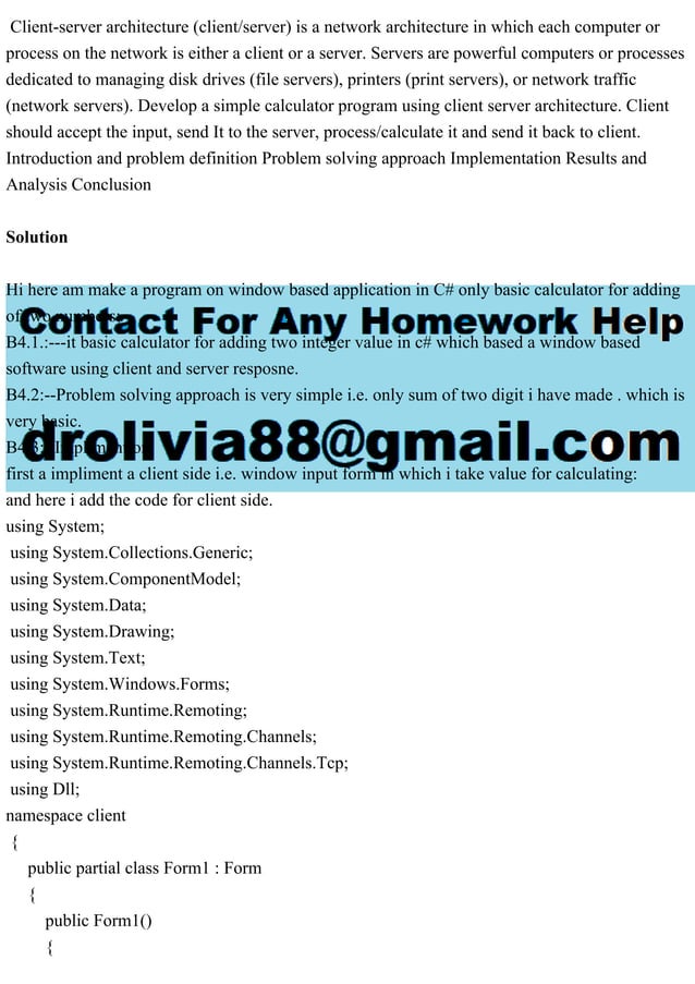 Client-server architecture (clientserver) is a network architecture .pdf