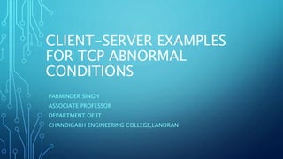 Client server examples for tcp abnormal conditions | PPT