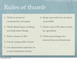 Practical Maintainable CSS