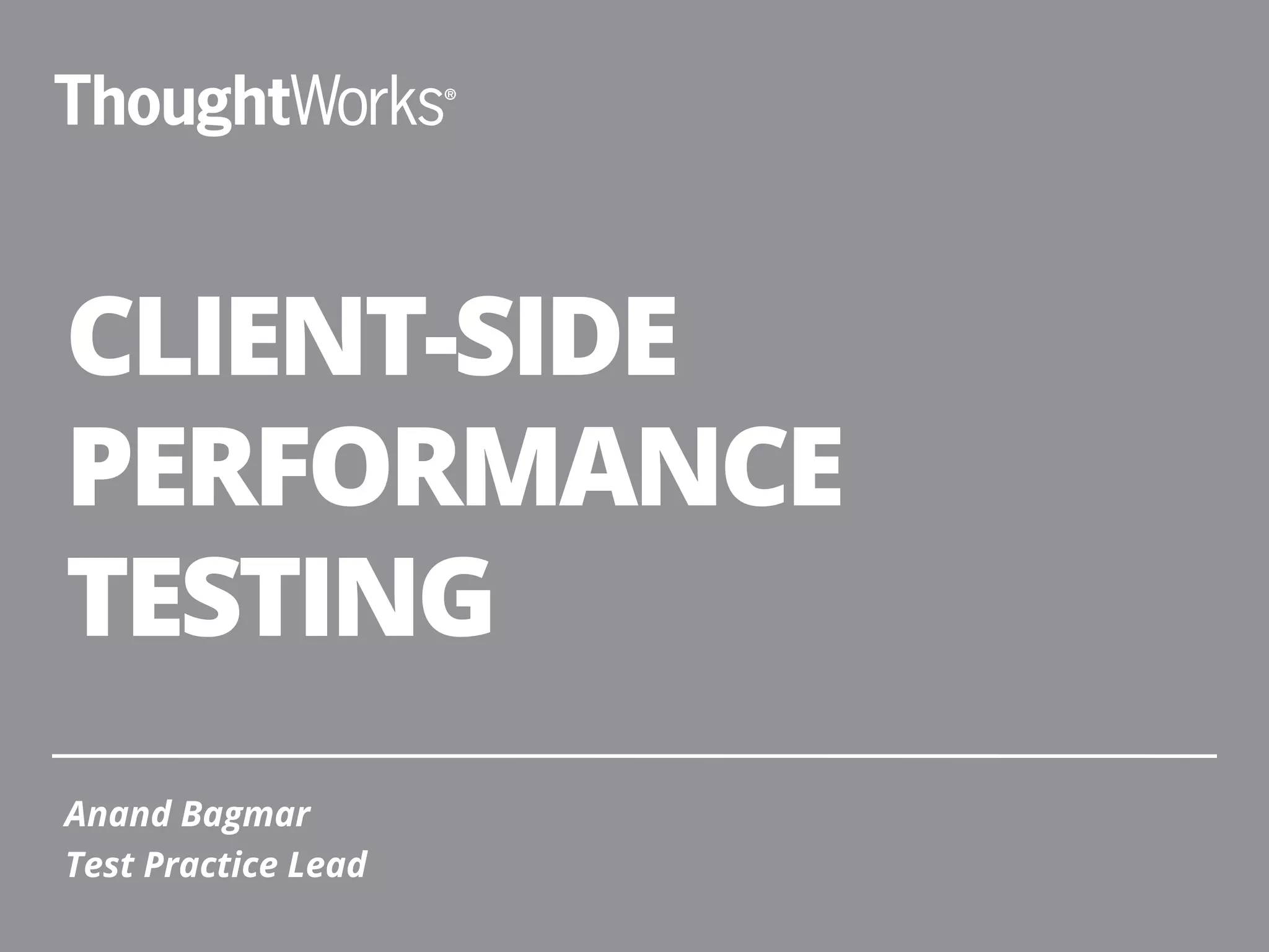 Client-side Performance Testing | PPT