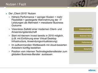 Übersicht der Business Nutzerprofile und Anforderungen