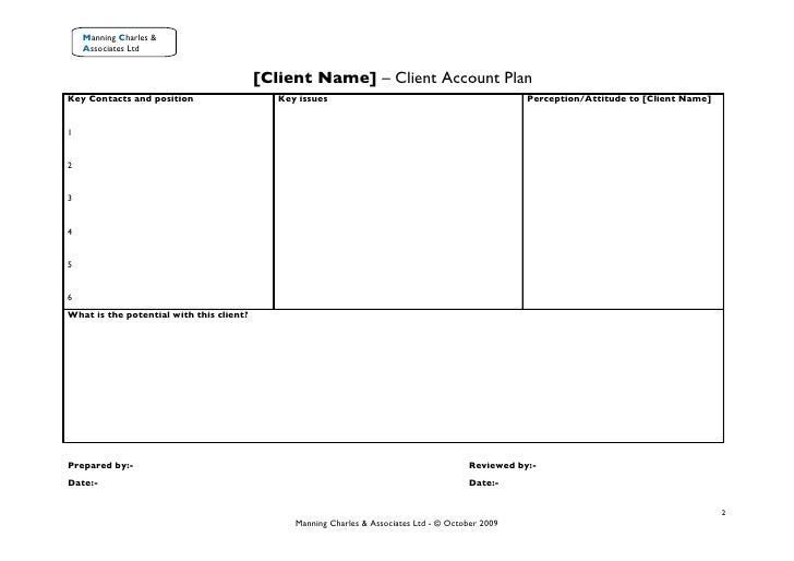 Client Account Plan Template Client Account Plan Template