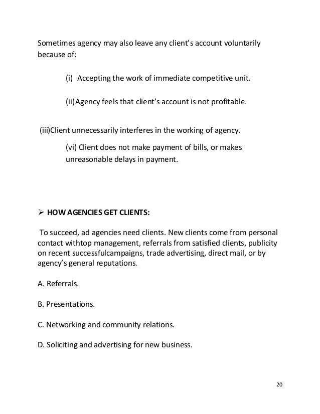 letter agency leaving an relationship agency Client