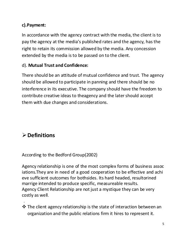 client agency relationship