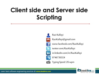 Client and server side scripting | PPTX | Web Development | Internet
