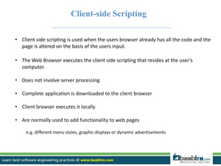 Client and server side scripting | PPTX