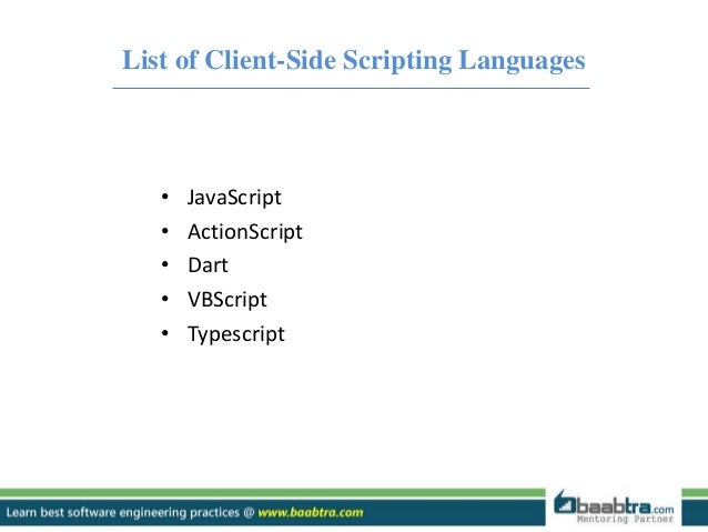 Client and server side scripting