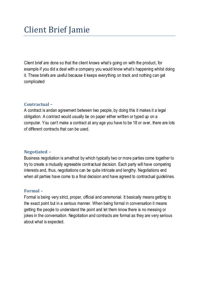 client brief jamie briefing document template