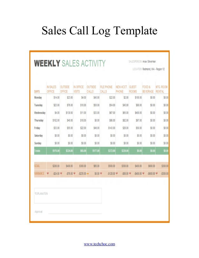 client call log template client log template