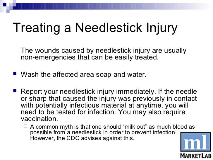 Needlestick Injuries A guide for safe needle handling
