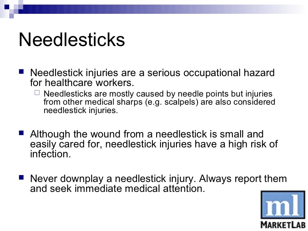 Needlestick Injuries A guide for safe needle handling
