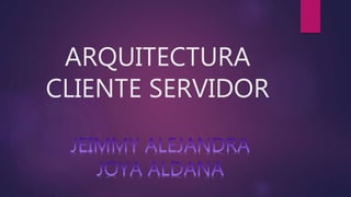 ARQUITECTURA
CLIENTE SERVIDOR
 
