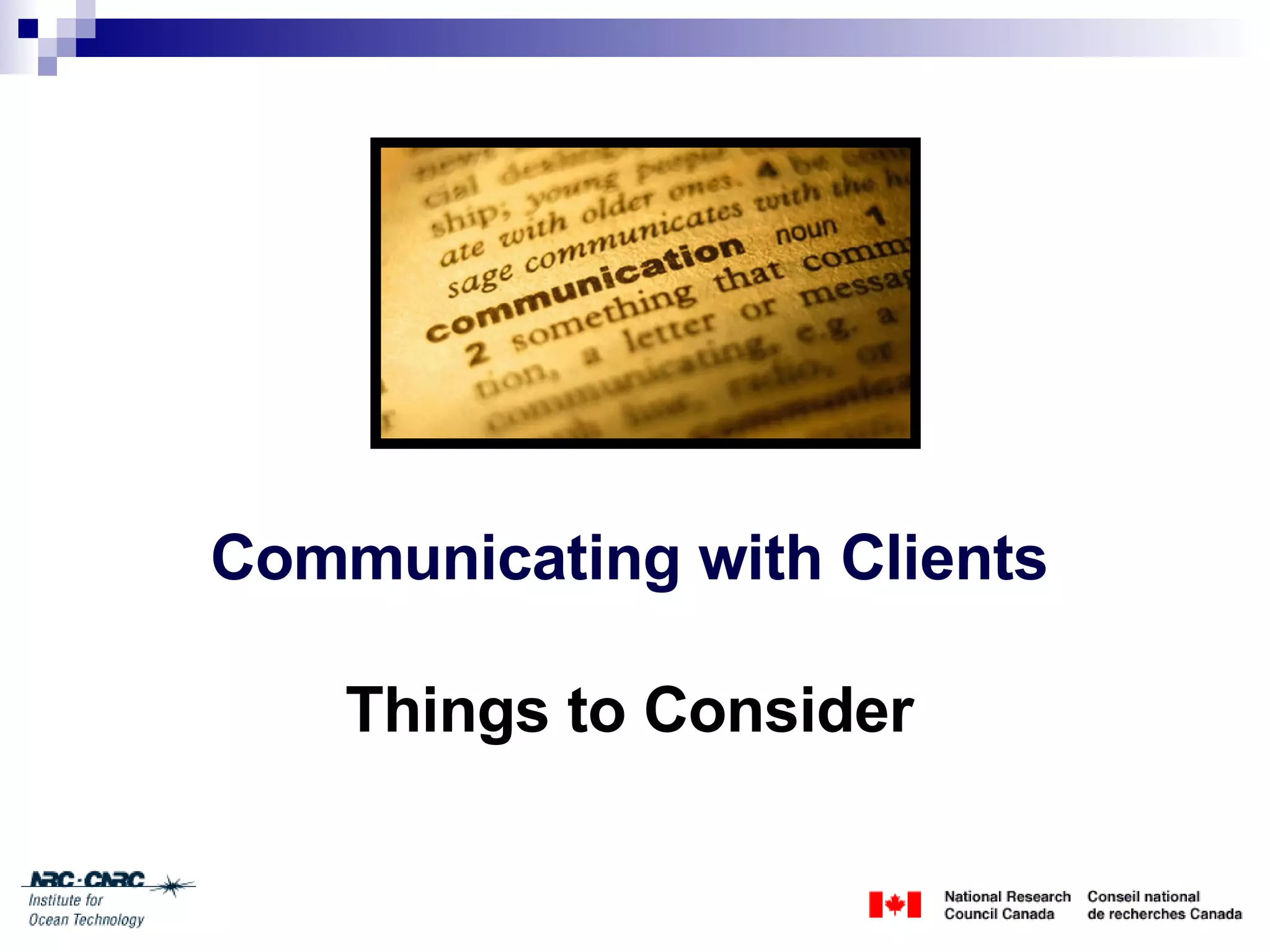 Client Engagement Session